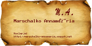 Marschalko Annamária névjegykártya